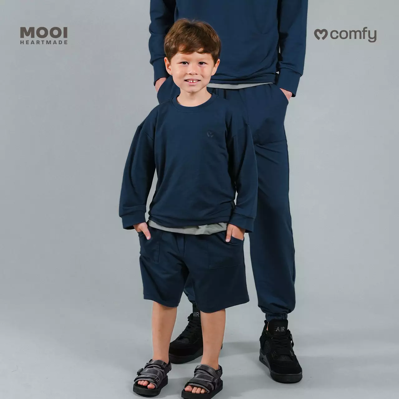 Mooi Sweater Anak Unisex Comfy Sweater Basic Kids - Dark Grey