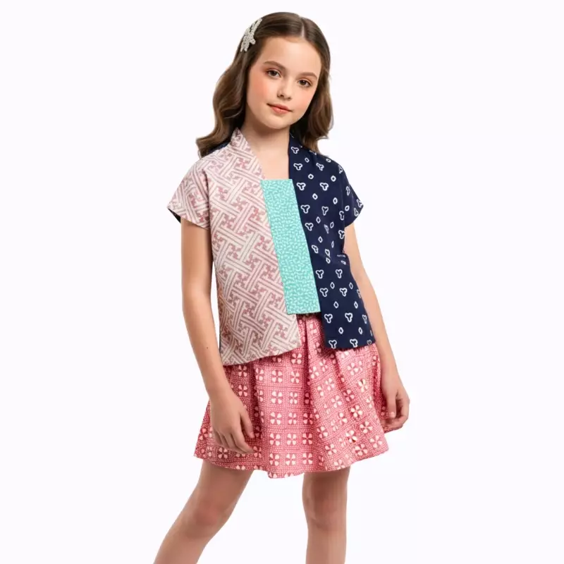 Blouse Batik Anak Perempuan - Bhatara Batik Sheisha - Atasan Batik Modern Lengan Pendek