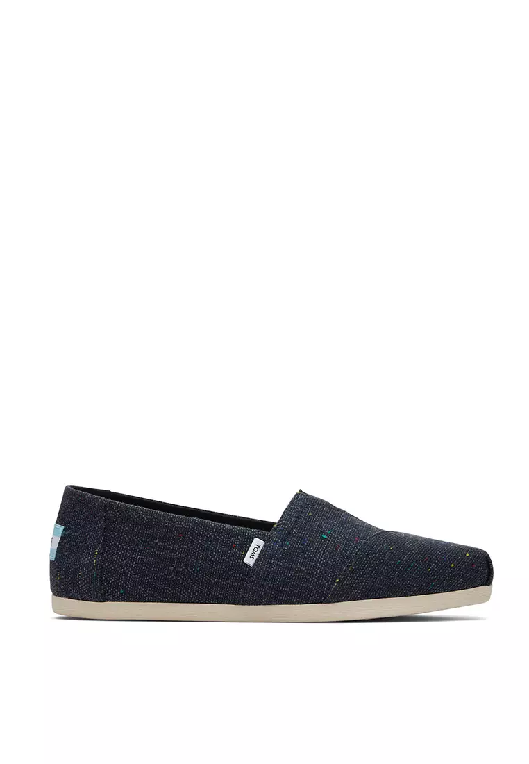 Discount on Toms  shoes - SKU: Espadrille Alpargata Women  - Black Recycled Cotton Speckled