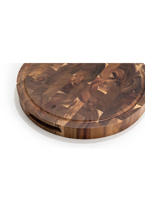 Islandoffer Islandoffer島嶼製作 相思木圓形拼接木紋砧板 33cm加厚版 (一件)