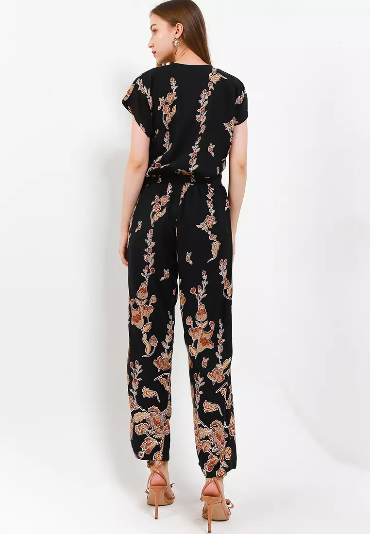 Onet Set Batik Wanita Setelan Krop Innesa Black