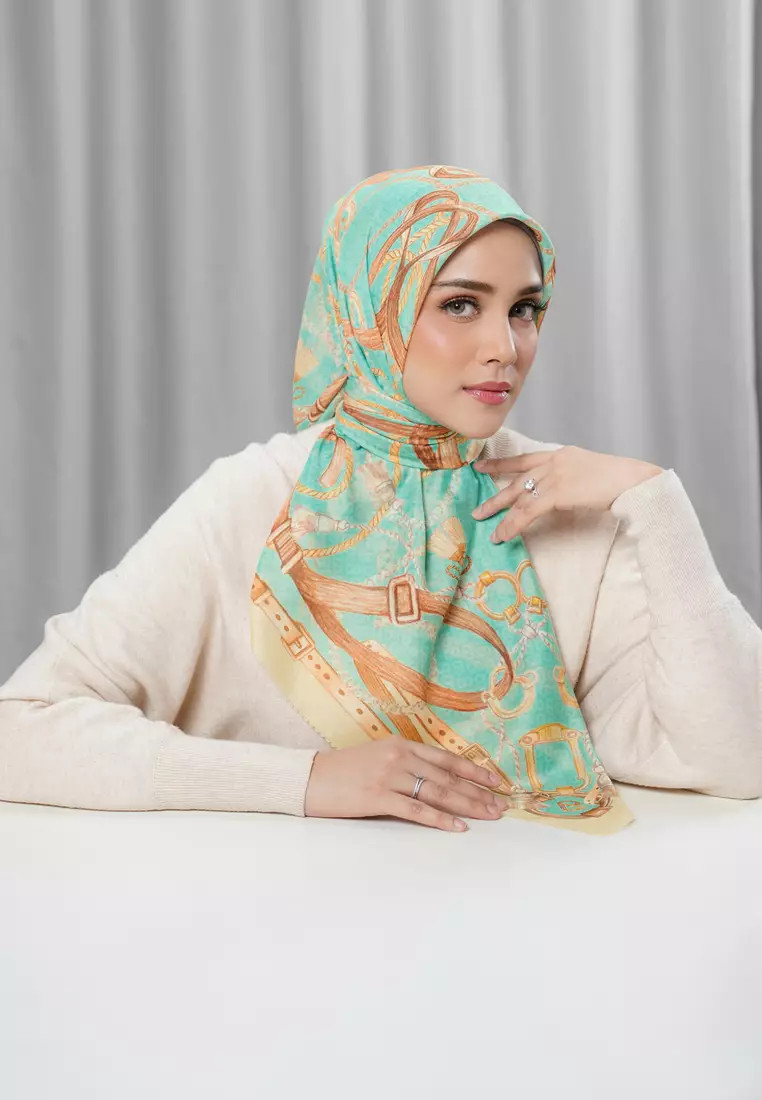 Alexandra Silk Jacquard Square - Verdant