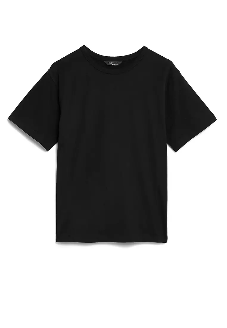 Pure Cotton Crew Neck Oversized T-Shirt
