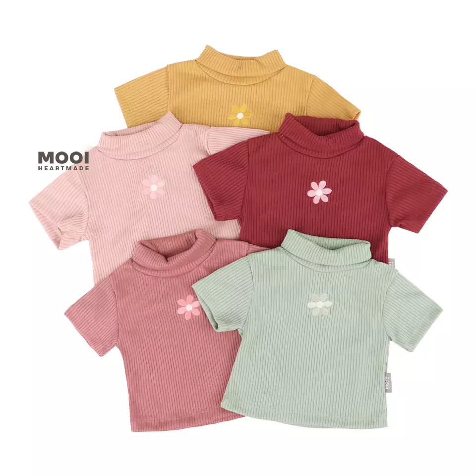 Mooi Atasan Turtleneck Anak Perempuan Giselle Top - Pink Peach