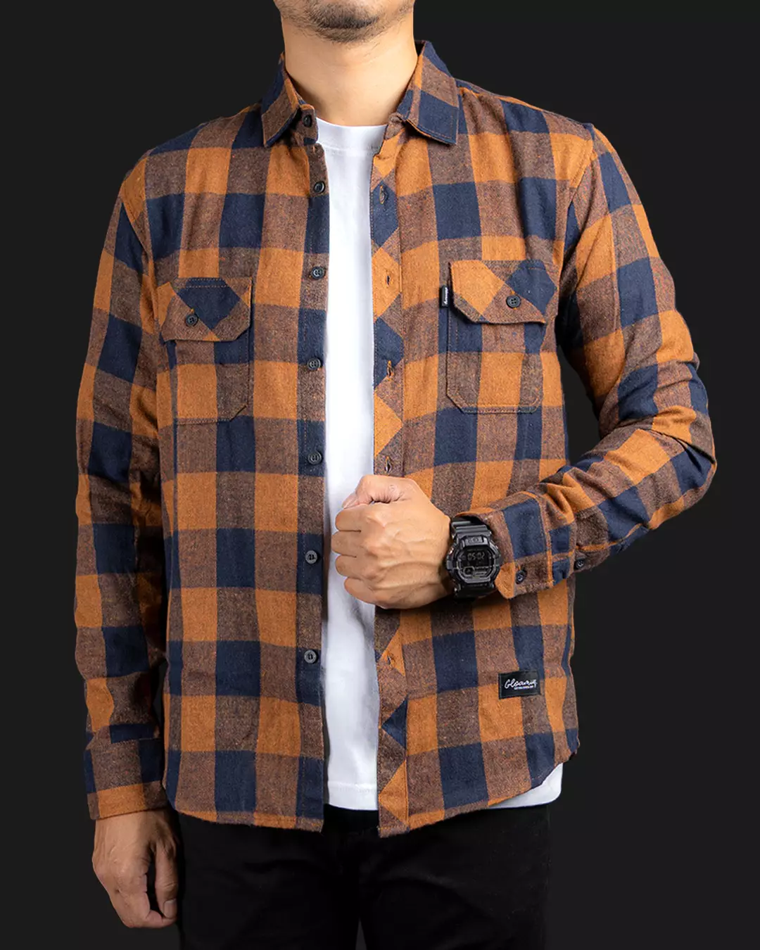 Kemeja Flanel Panjang S-Threes Unisex