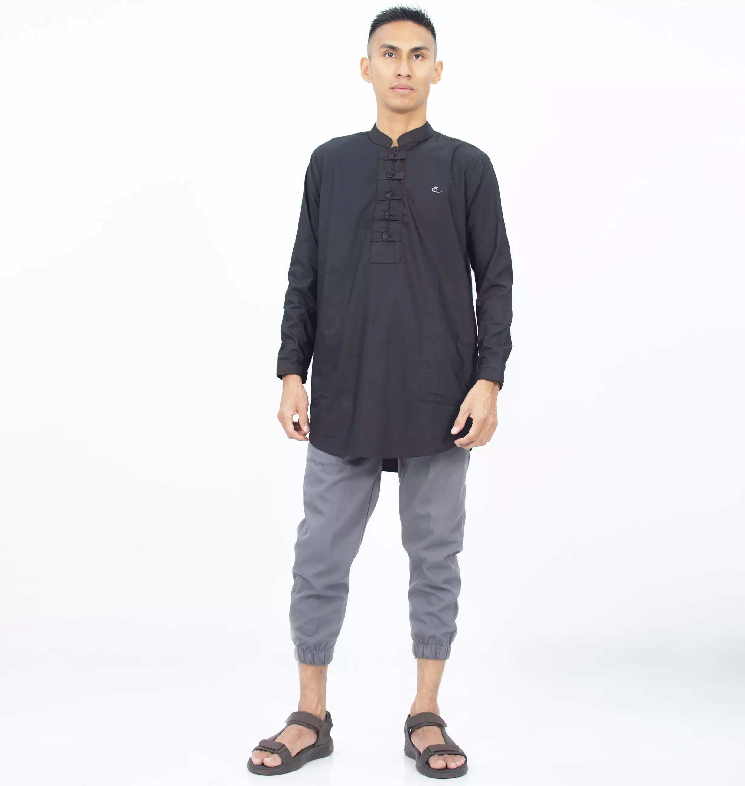 SHAMS Outfit Idul Fitri Outfit Lebaran Baju Lebaran Busana Muslim Pria Fashion Muslim Pria - HITAM