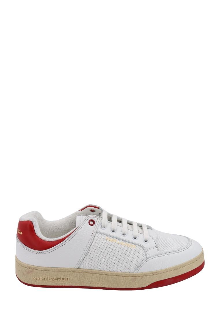 SAINT LAURENT - Perforated leather sneakers - White
