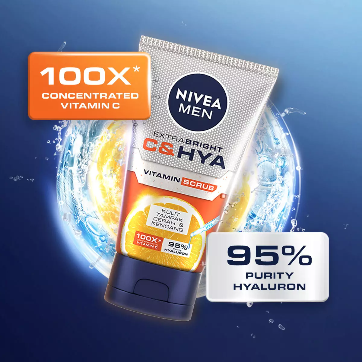 [2pcs] NIVEA MEN Extra Bright C&HYA Vitamin Scrub 100ml
