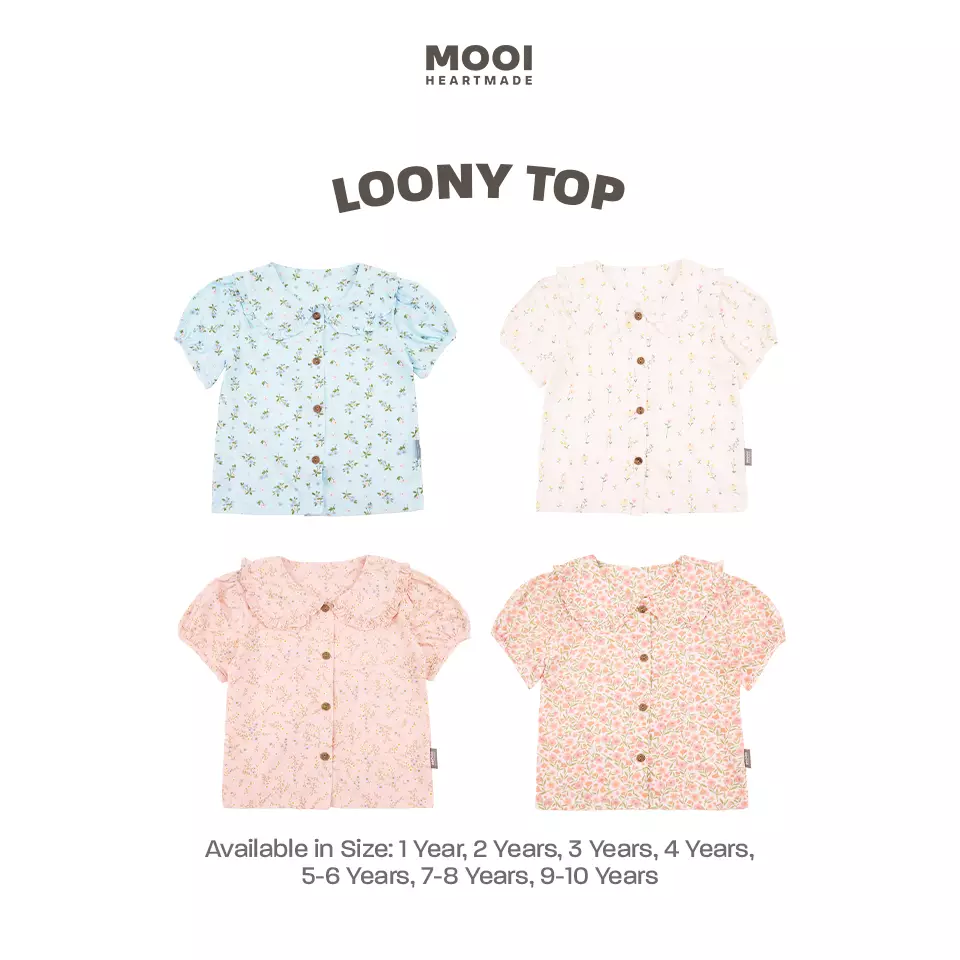 Mooi Atasan Anak Perempuan Loony Top - Off White