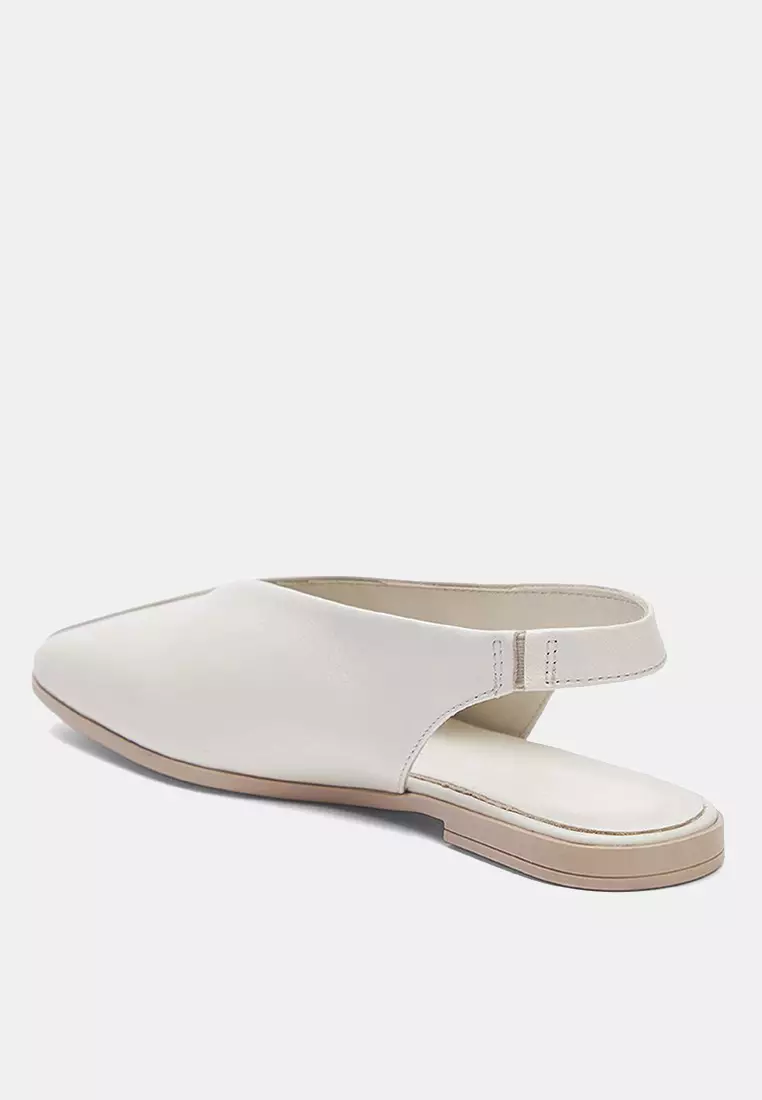 Leather Square Toe Ballerina Flats