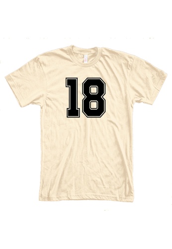 MRL Prints beige Number Shirt 18 T-Shirt Customized Jersey 5F5C7AABD49124GS_1