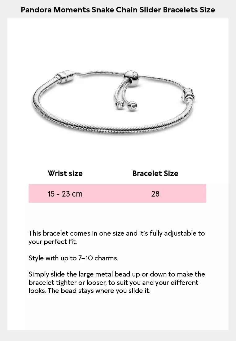 Buy PANDORA Pandora Moments Snake Chain Slider Bracelet Online