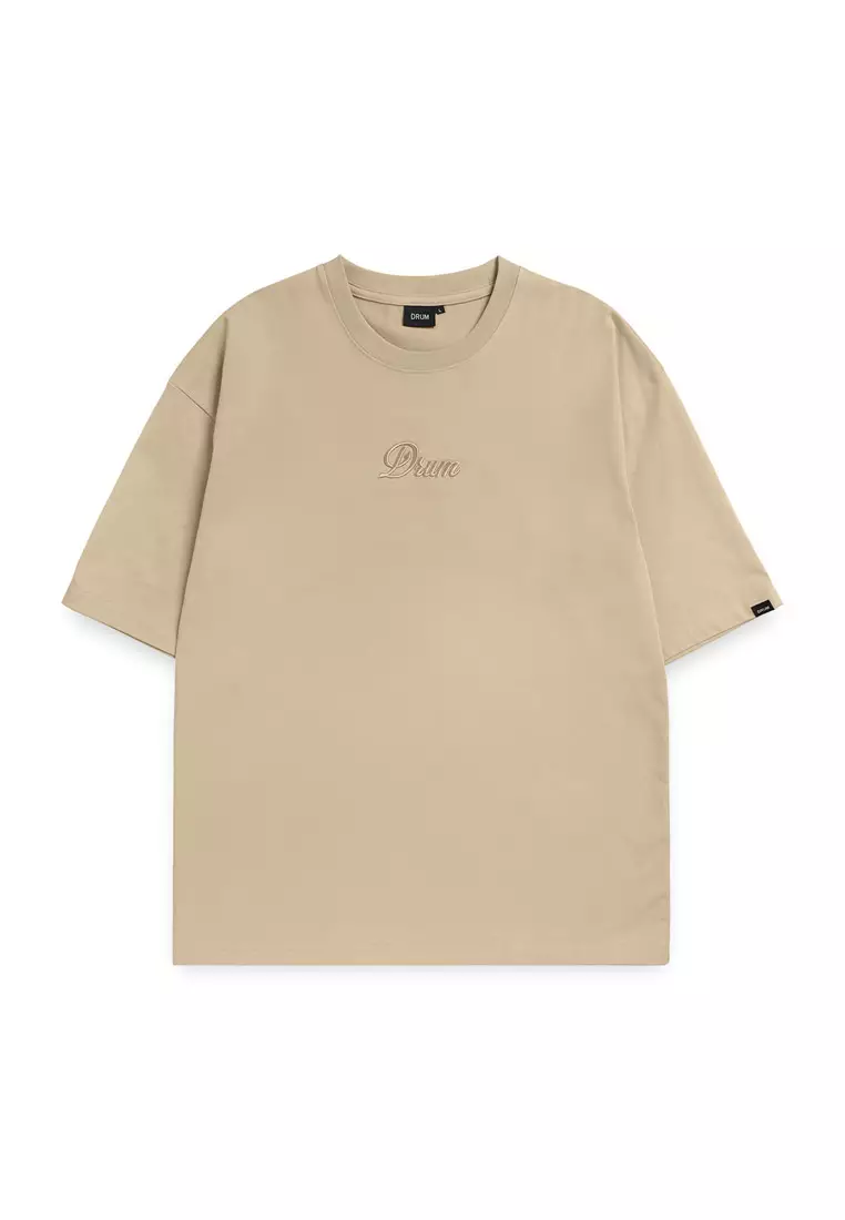 Select 3D Embroidery Oversized Tee- Khaki