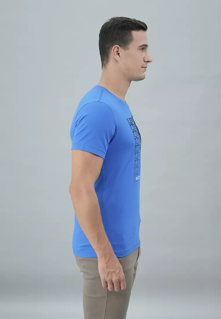 LGS - Slim Fit - Kaos Casual Pria - Lengan Pendek - Biru - GTS.870.N247.01.C
