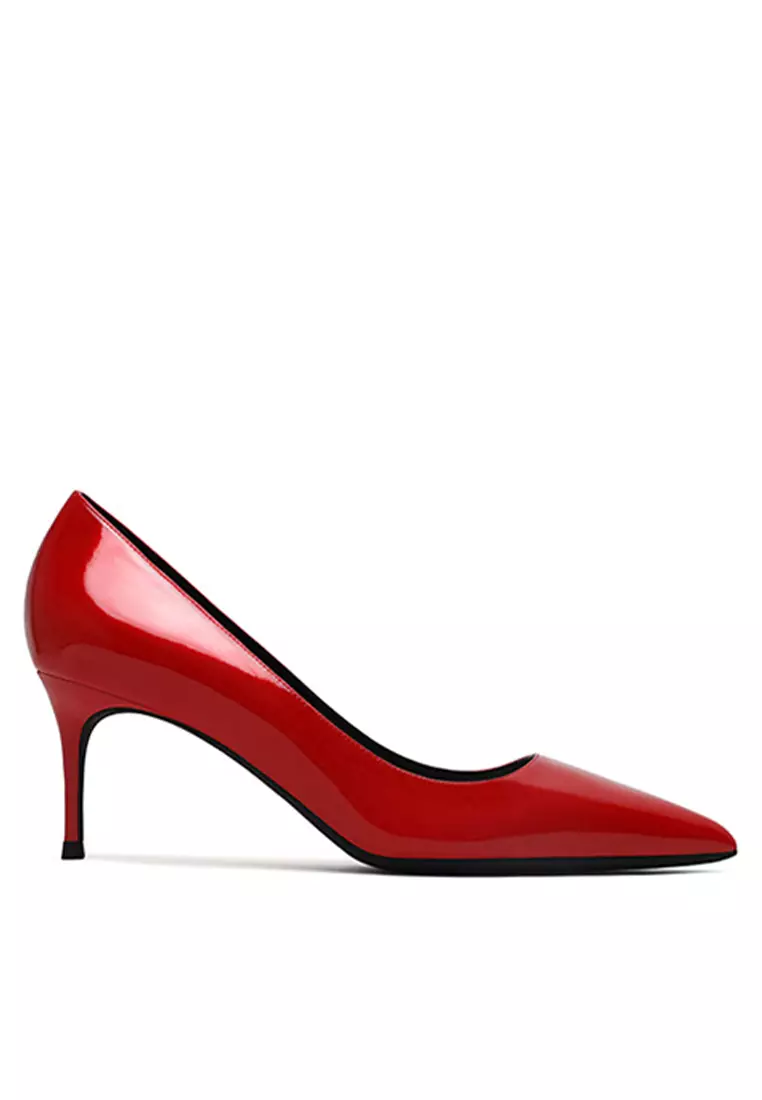 6CM Faux Patent Pointed High Heel Shoes HZL160