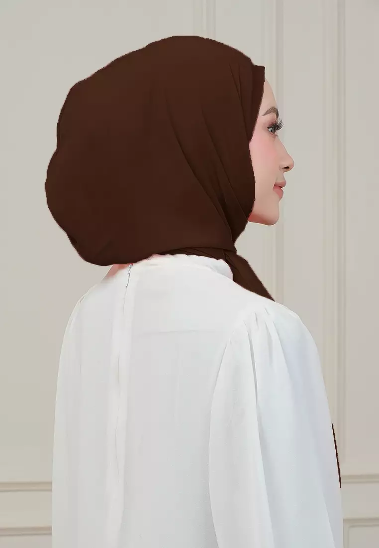 HIJAB INSTAN MAGNET SYIFA - DARK BROWN