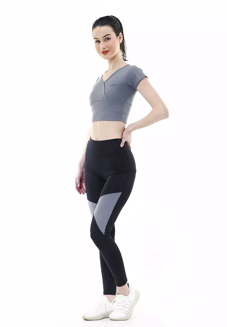 Jovita One Set Atasan Bawahan Baju Senam Aerobik Relaxed Fit - Abu