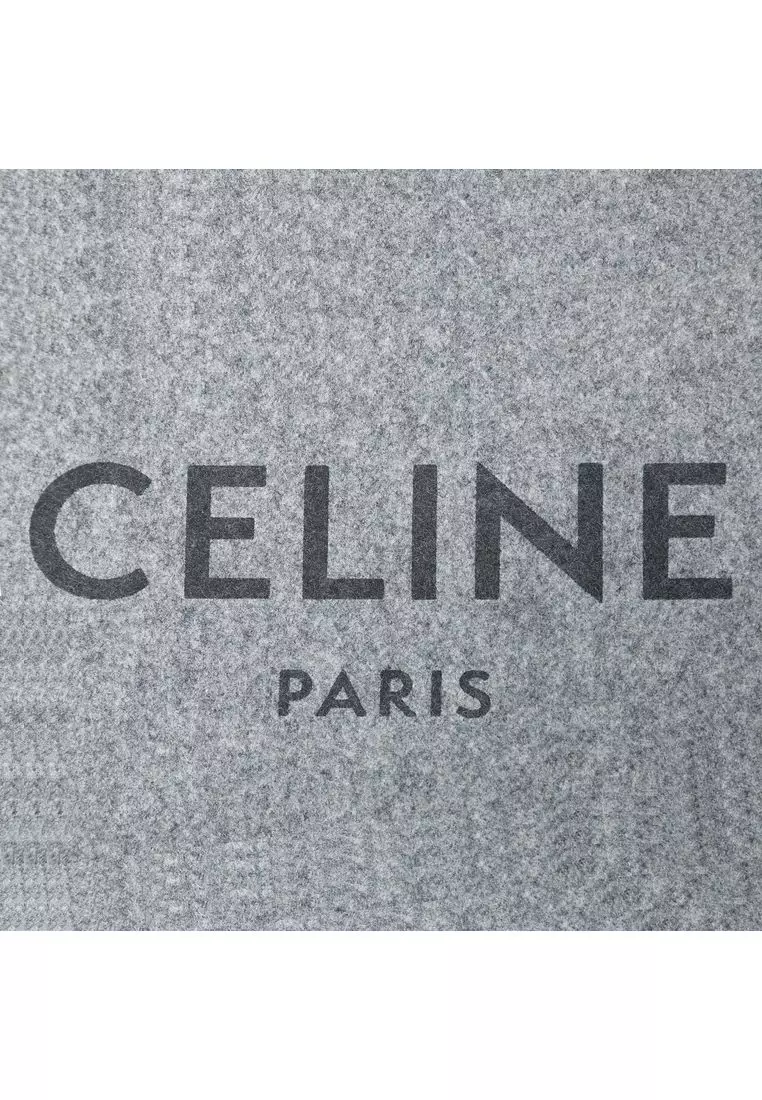 Pre-Loved Celine Felt Logo Flat Pouch