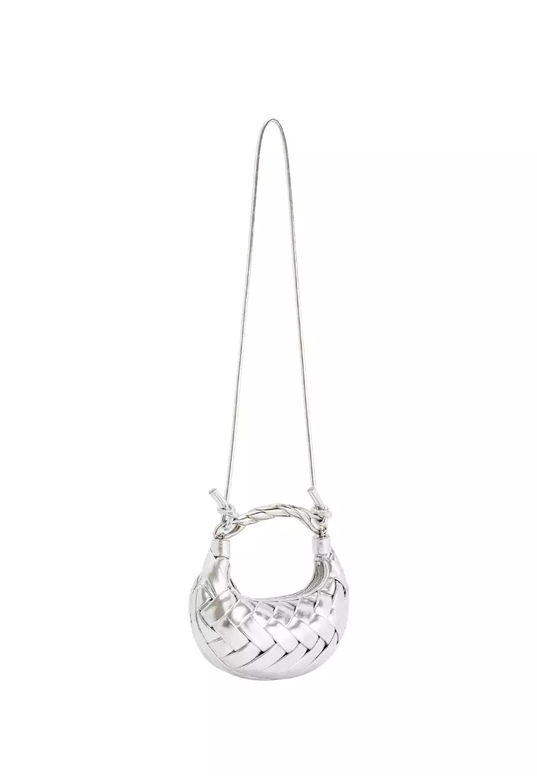Orla Weave Handbag - Silver
