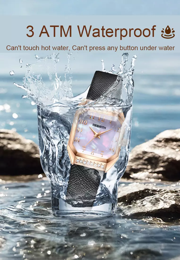 Jam Tangan Wanita Korea Fashion Anti Air Original Tali Kulit Jam Tangan Cewek blackwhite