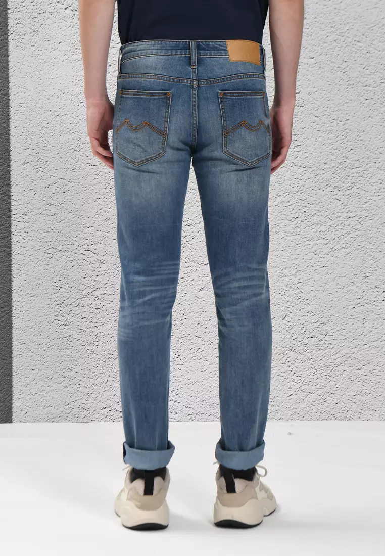 Chevignon Mens Mid Tone Washed Coolmax Stretch Denim Jeans 2024