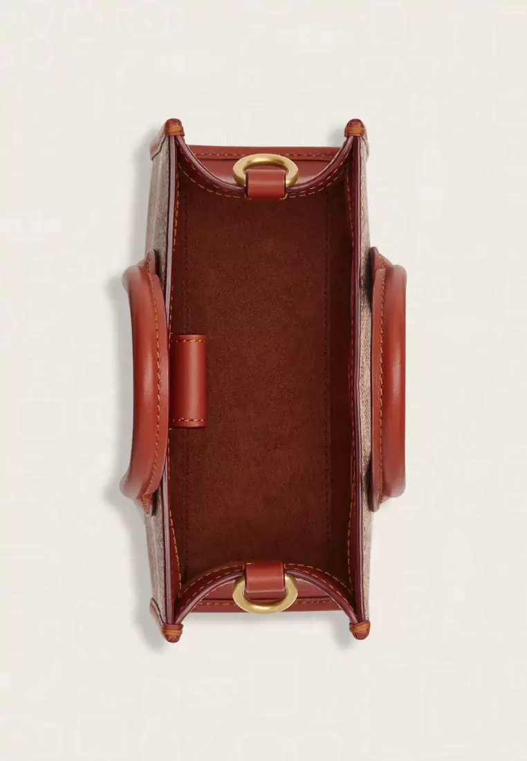 Coach Ace Tote Bag 17 In Signature Canvas Tan Rust