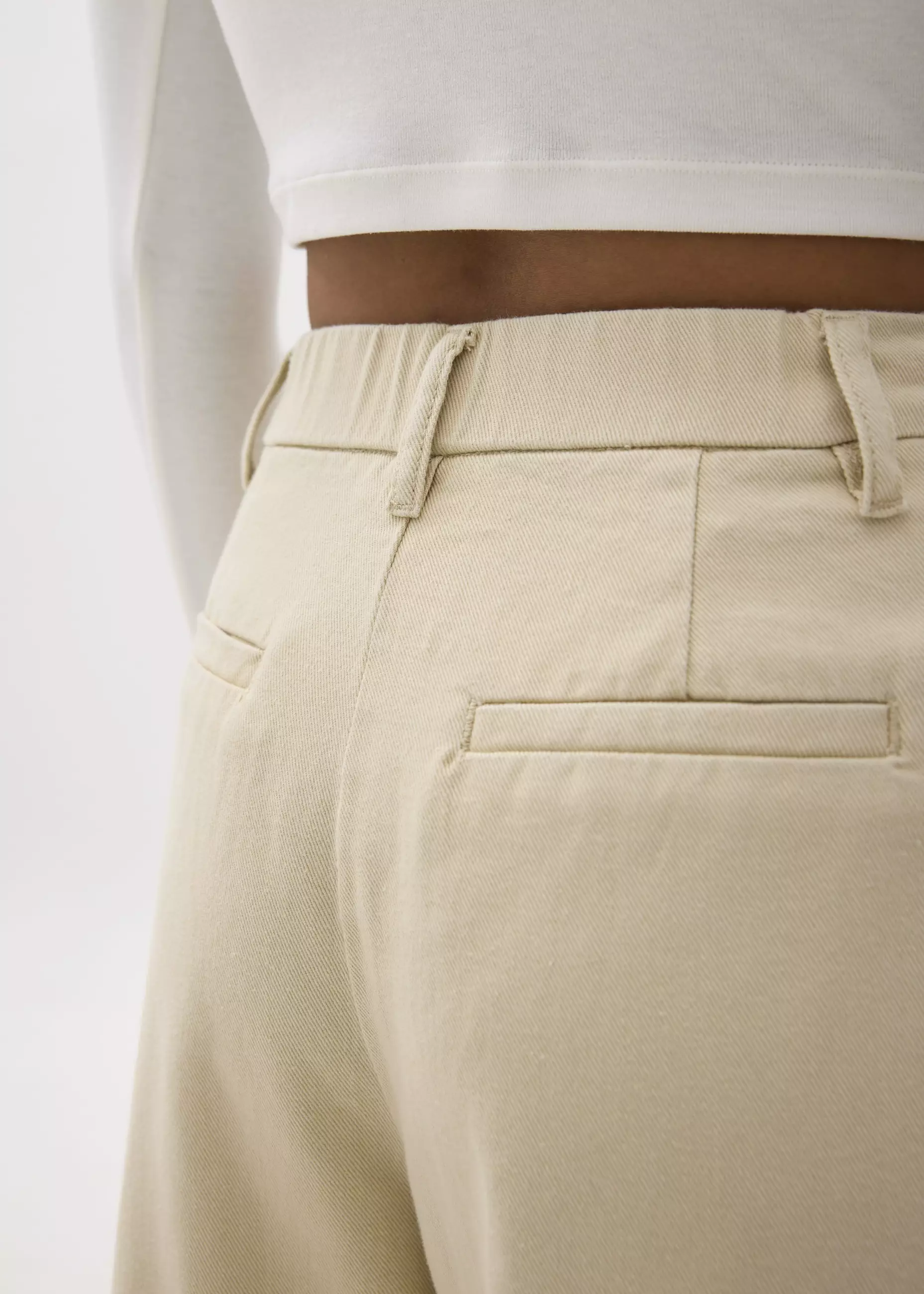 Celana Wanita - Denim Elastic Pleated Straight Leg Jeans