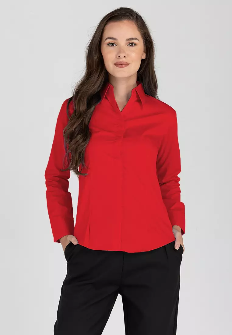 Della Long Sleeve Office Blouse
