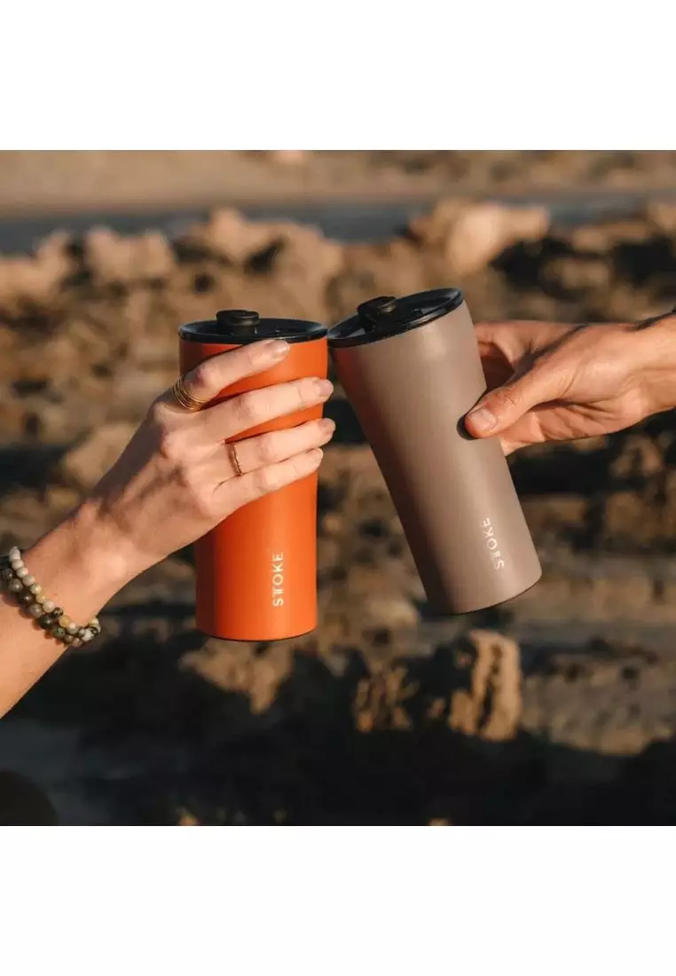 STTOKE Limited Edition Leakproof Ceramic Insulated Cup Powder Coating 12oz - Desert Sunburst