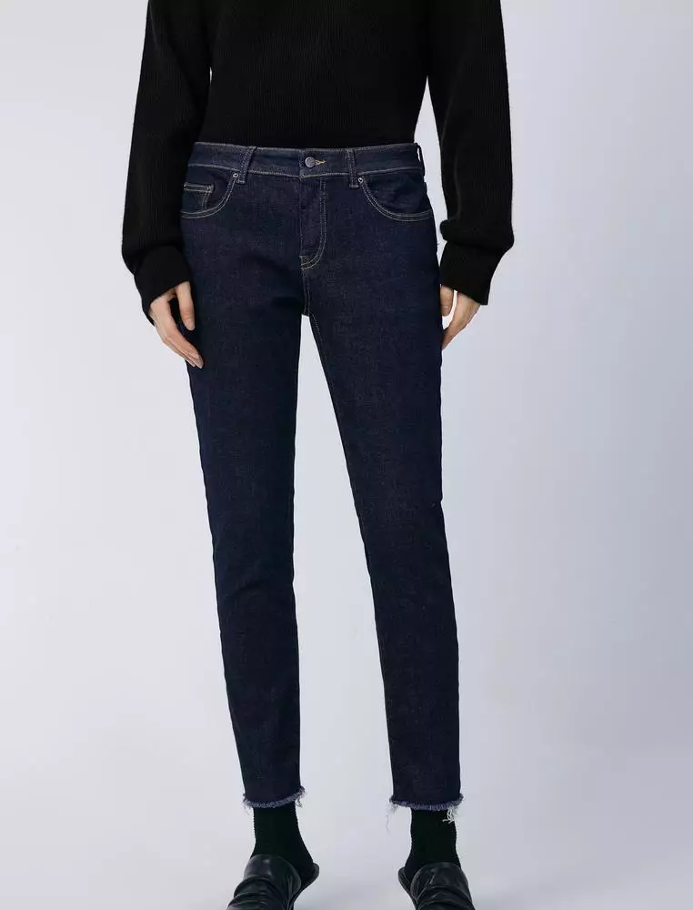 Jnby Fitted Denim Ankle-Length Pants