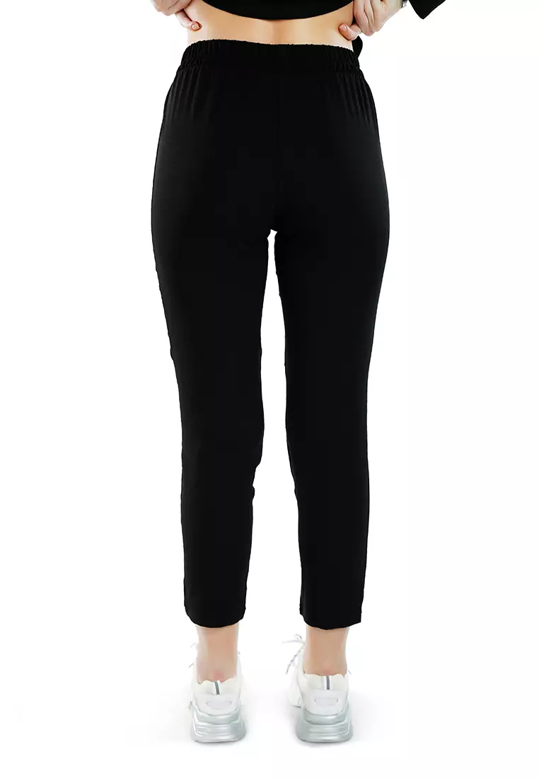 Black Full Sleeves Top & Fitted Full Pants Coord Set