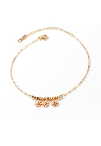 Air Jewellery gold Luxurious Chrysanthemum Anklet In Rose Gold 23793AC76C5EF9GS_1