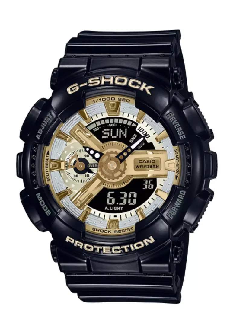 G shock protection black clearance gold