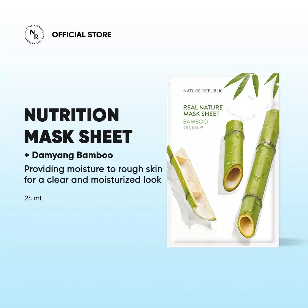 NATURE REPUBLIC [6 PCS] Fresh Herb Cleansing Foam 170ML + Real Nature Mask Sheet 5PCS | Bundle Sabun Cuci Muka + Sheet Mask 5PCS