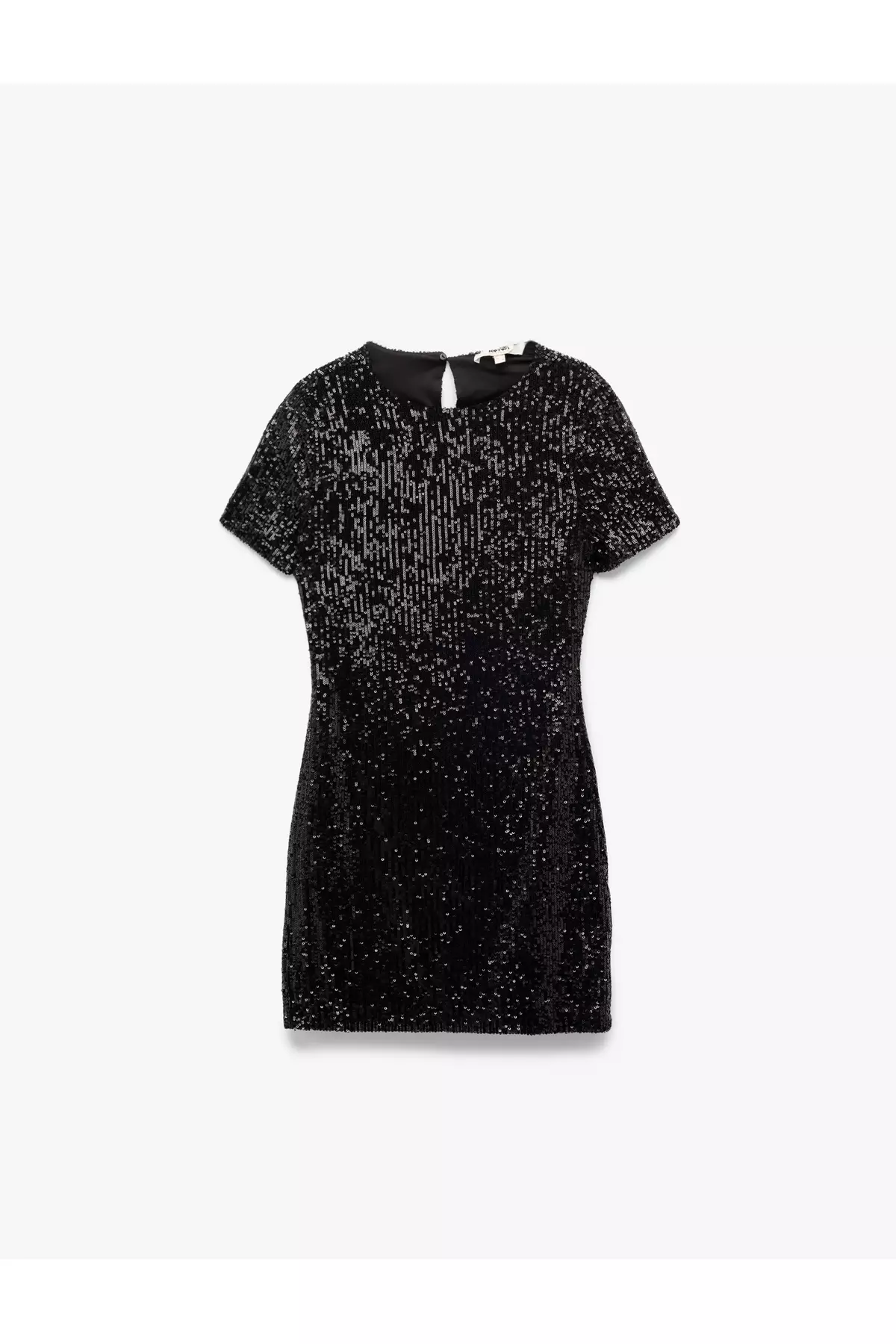 Short Sleeve Crew Neck Slim Fit Sequin Sequined Mini Dress