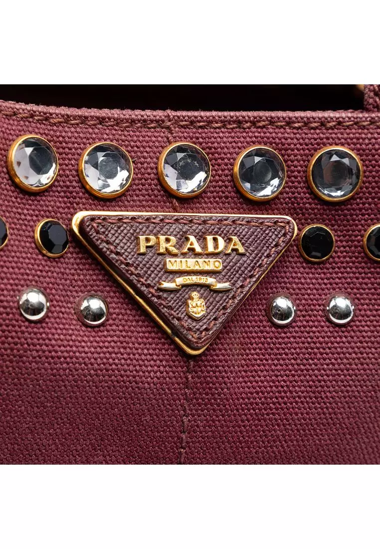 Pre-Loved Prada Small Canvas Canapa Bijoux Satchel