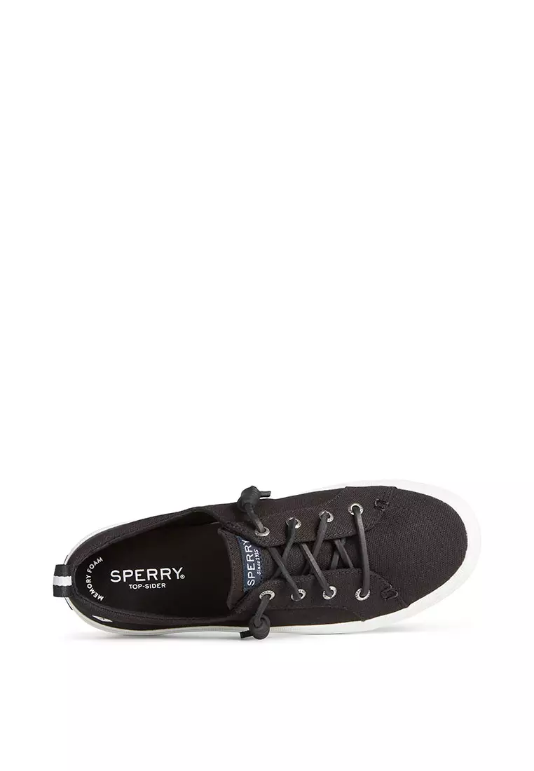 Women's Crest Vibe Linen Sneakers - Black (13934104)