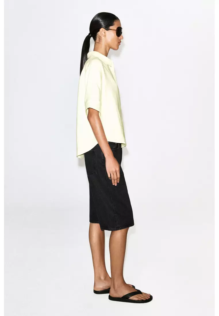 OVERSIZED SHORT-SLEEVED LINEN SHIRT