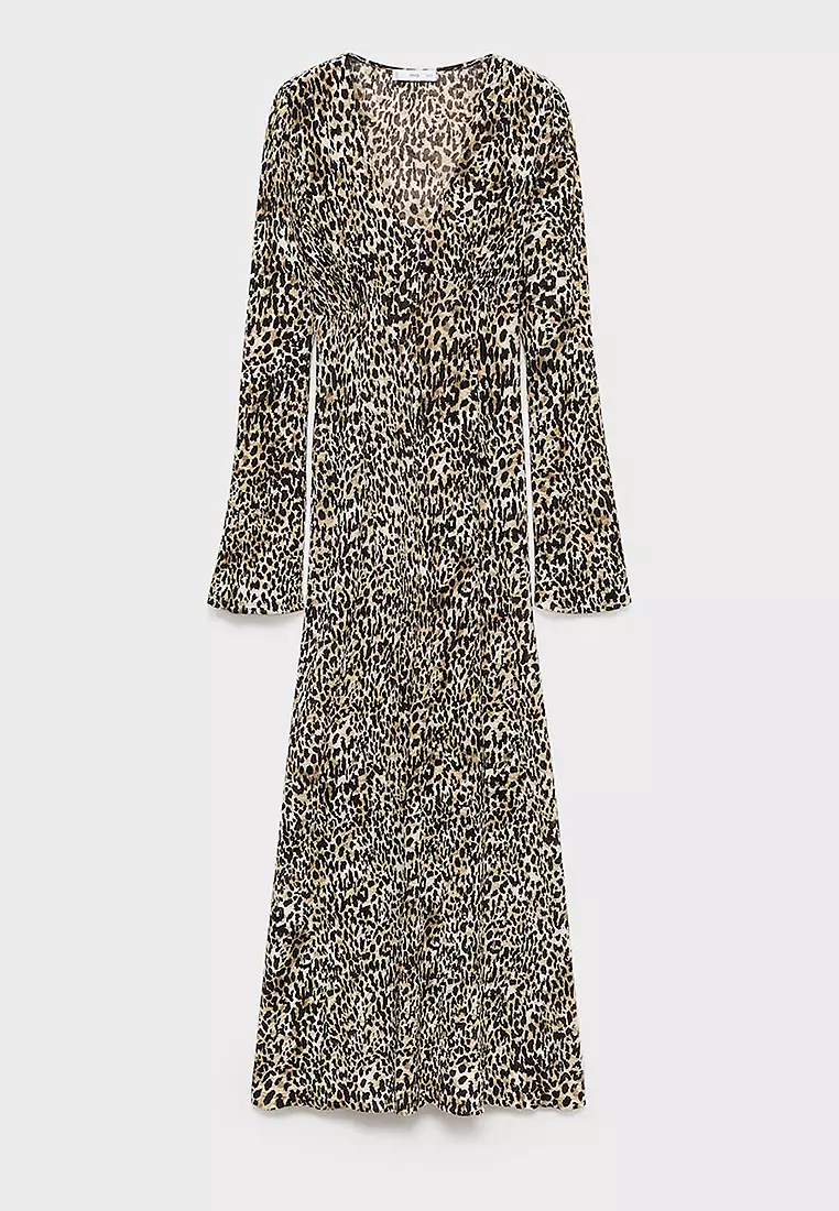 Printed V-Neck Dress