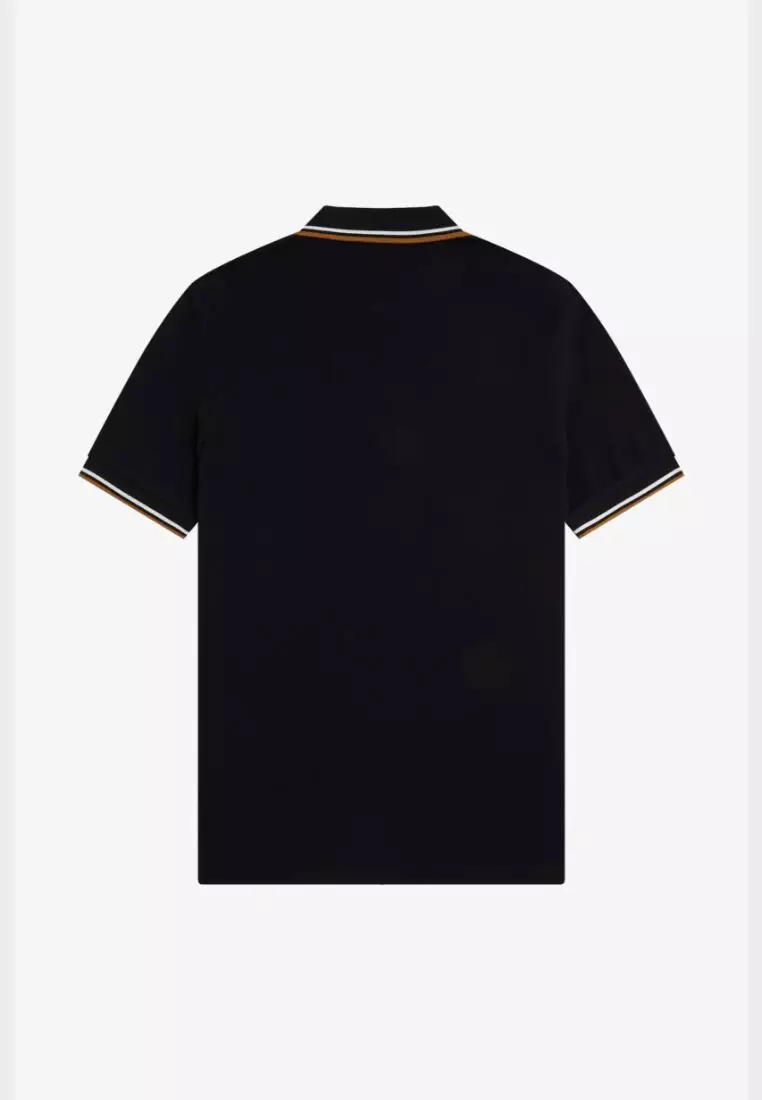 Fred Perry M3600 Twin Tipped Fred Perry Shirt (Black / Ecru / Dark Caramel)