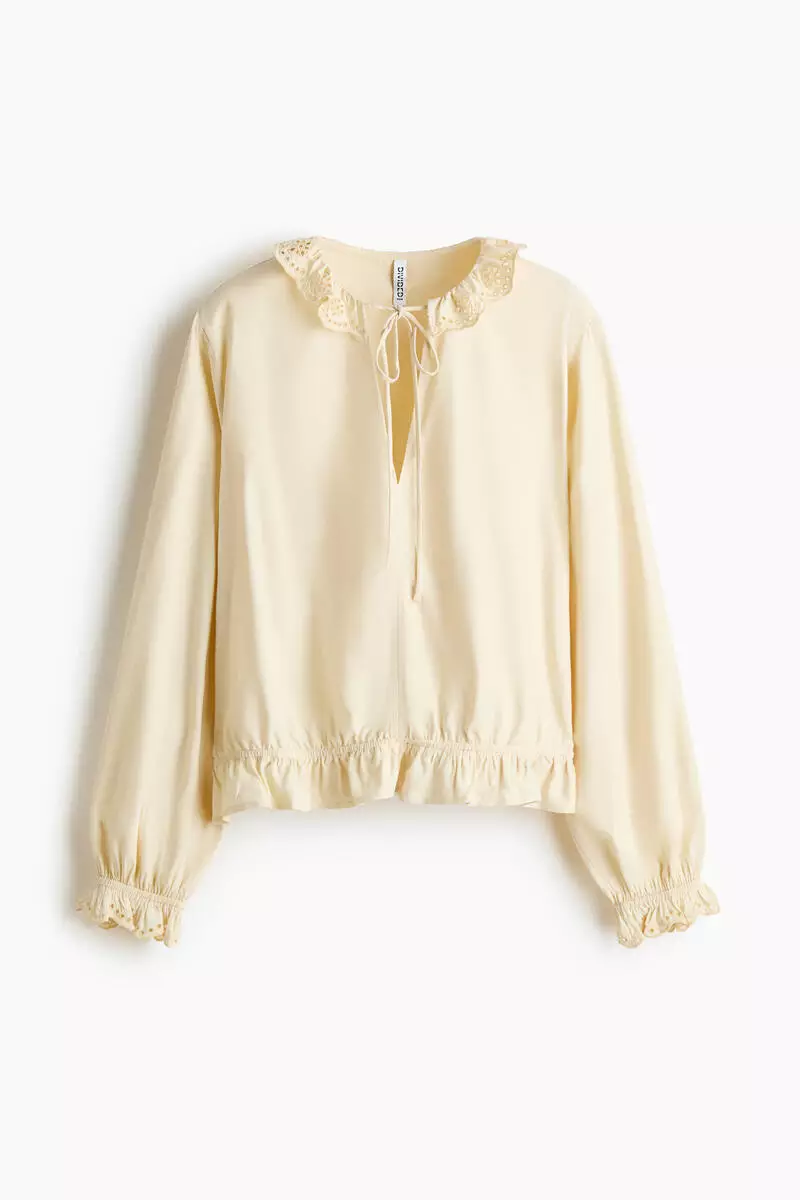 Frill-trimmed blouse