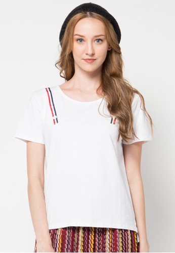 Round Collar T Shirt White (Free Size)
