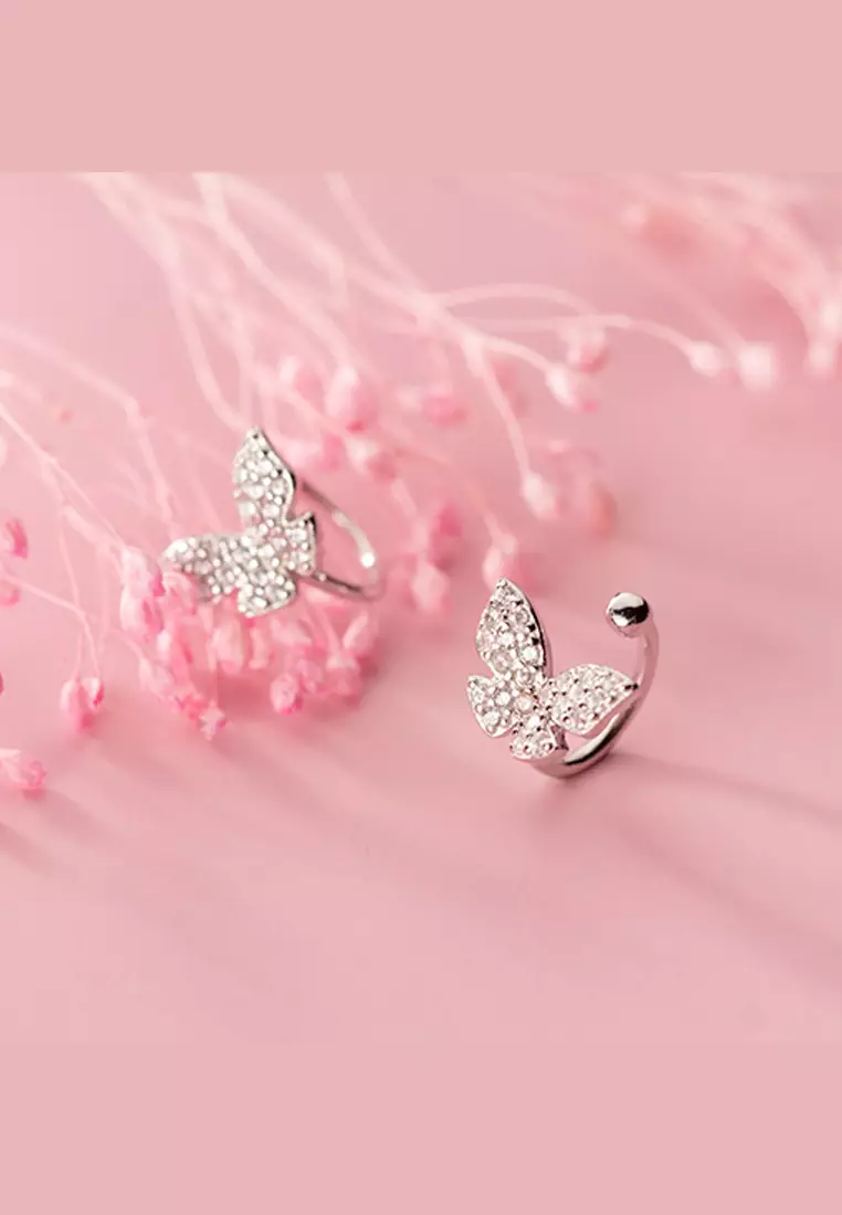 925 Silver Zircon Butterfly Ear Cuff JW AR-G5386