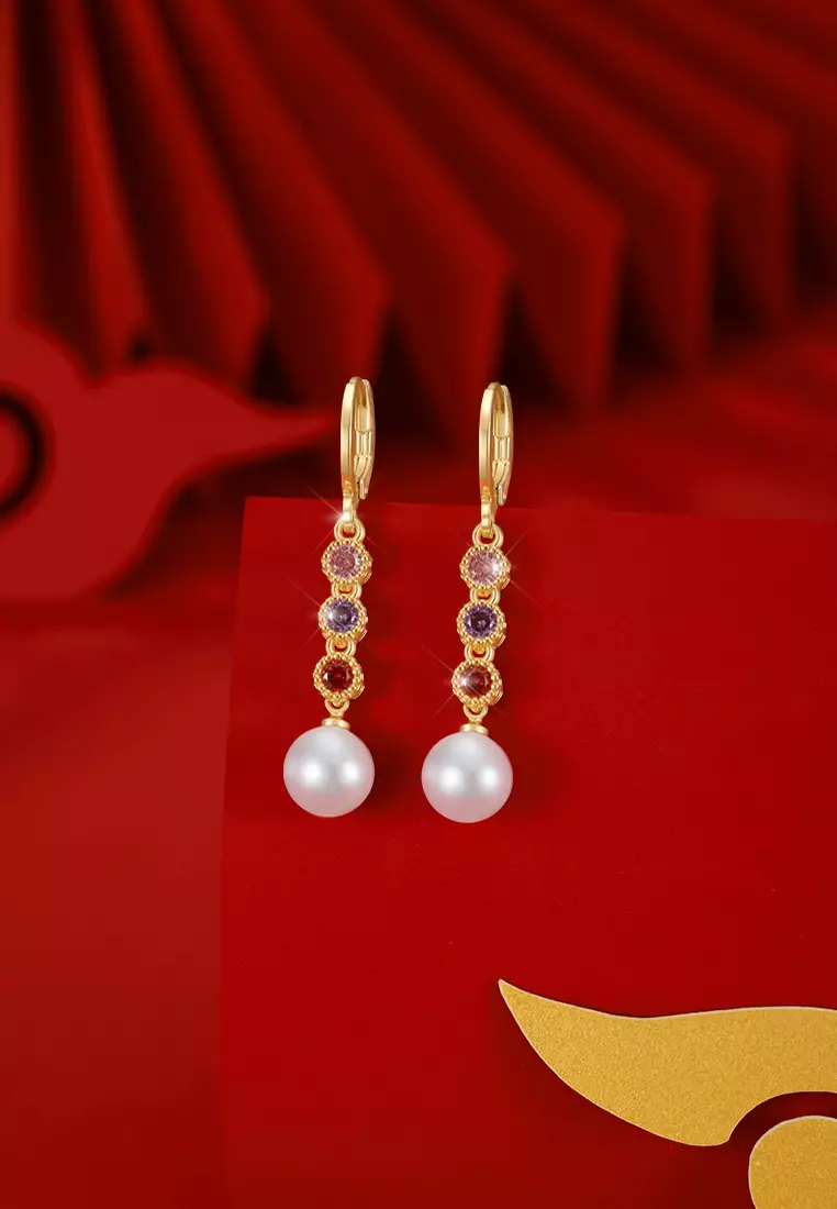 Anting Wanita Original Korea Zircon Pear Earrings Cewek Anting Cewek Anti Karat