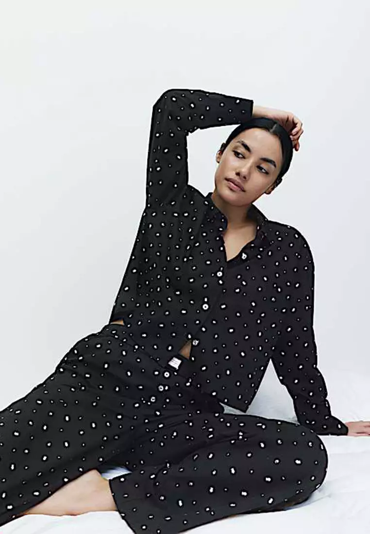 Pure Cotton Floral Cropped Lounge Shirt