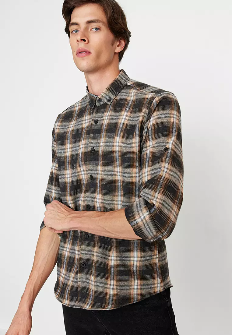 Long sleeve checkered on sale shirt