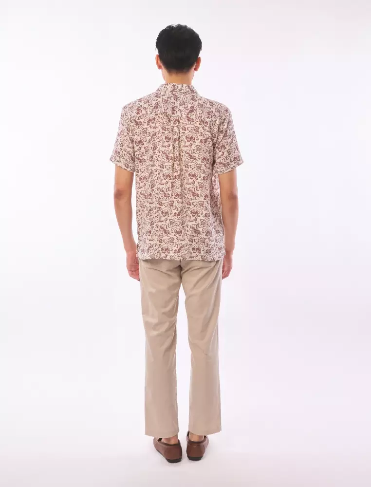 EAST INDIA COMPANY - ALSYAD SHORT SLEEVE PRINTED SHIRT Maroon