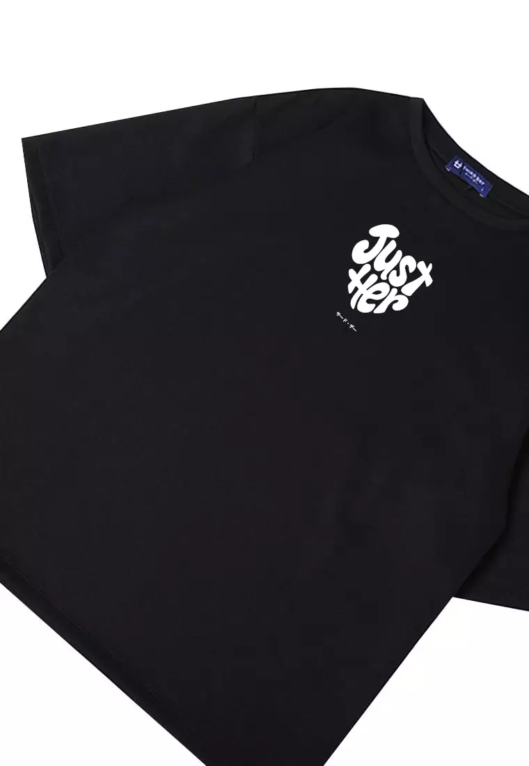 MTU24 kaos couple pasangan terbaru oversize bahan tebal scubalux "just her" hitam