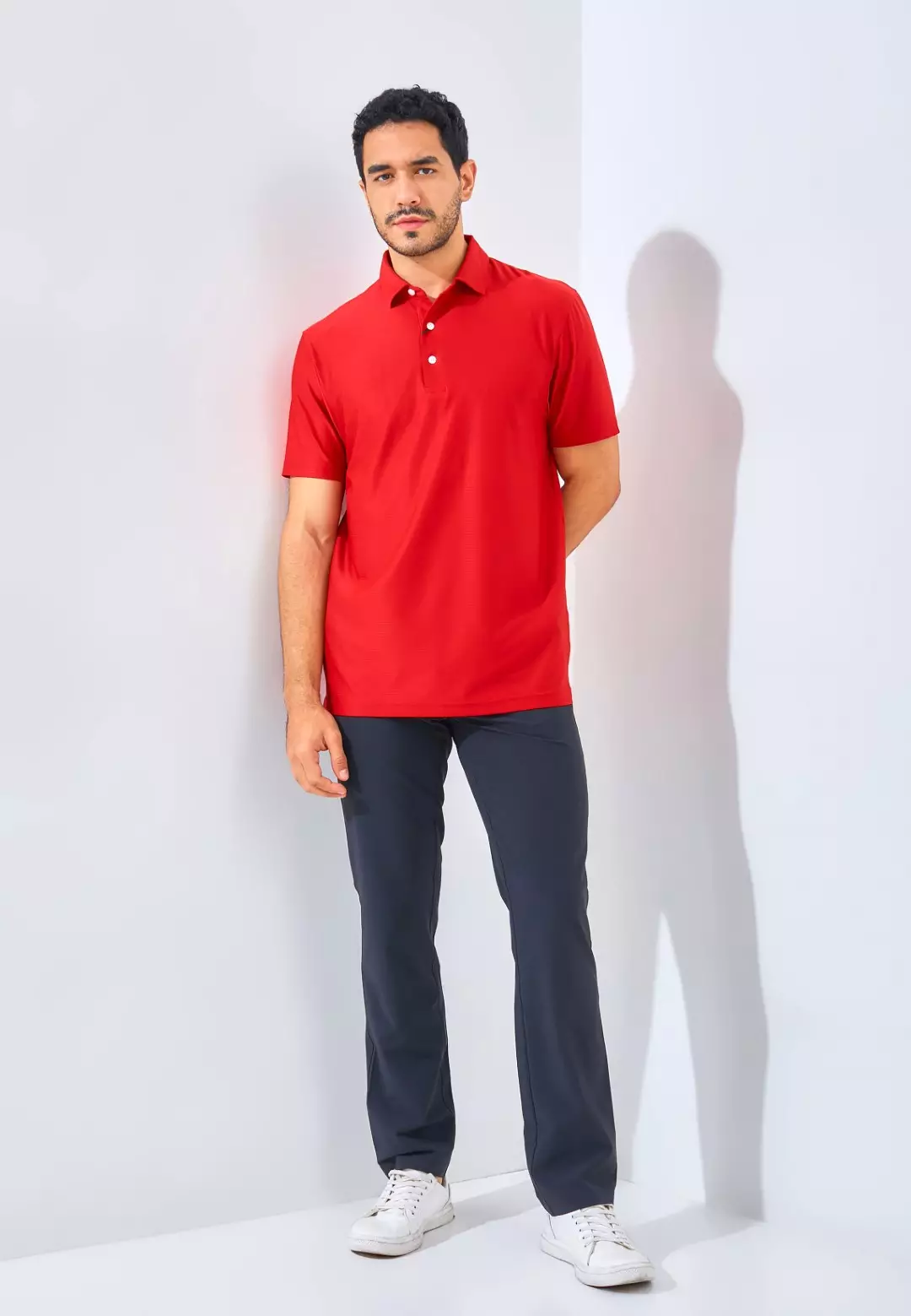 Jack Nicklaus Sicily Premium Solid Stripe Polo Chili Red
