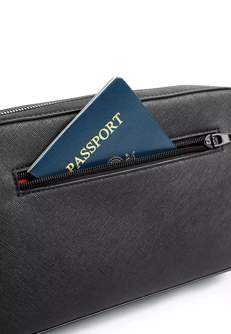 Manhattan Leather Sling Bag Black